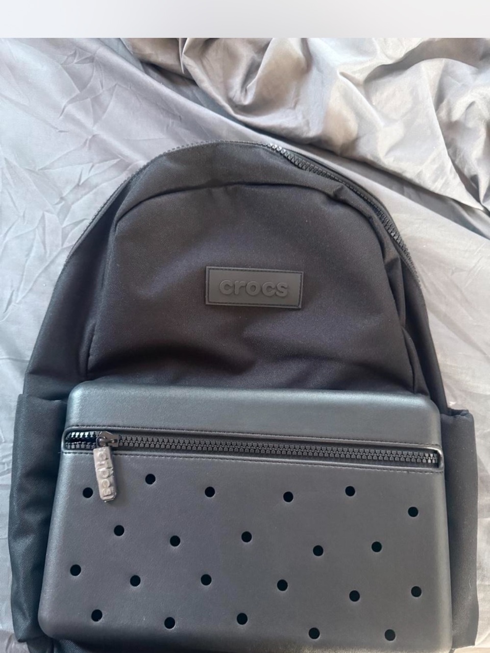 CROCS Black Men's Mini Backpack with Perforated Front Pocket